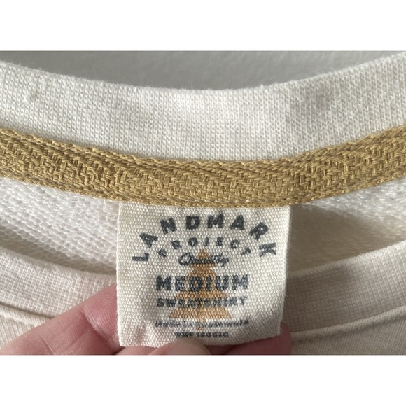 Landmark Project Unisex Sweatshirt Give a Hoot Don't Pollute Cream Sz Medium - Picture 3 of 5